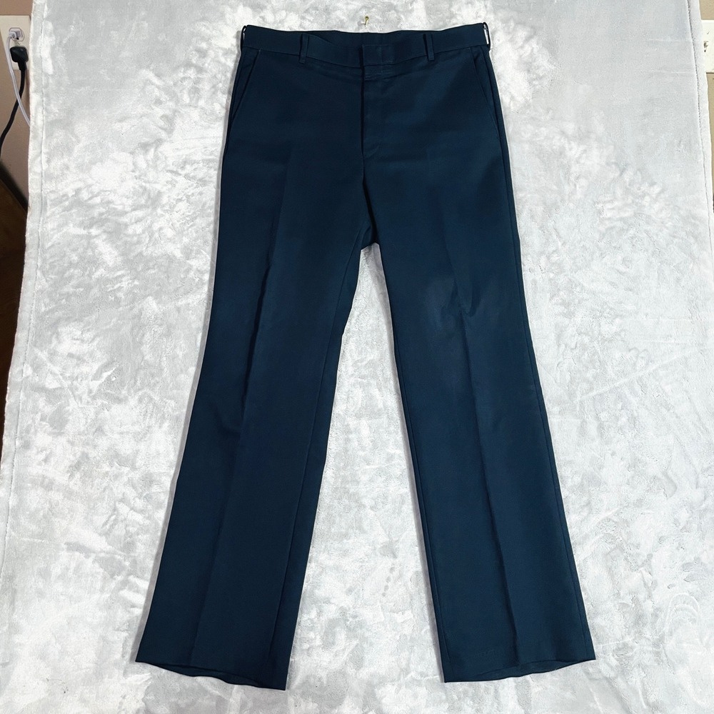 VTG Levi's Action Slacks Mens 36x30 Navy Blue Excellent Sta-Prest Trousers